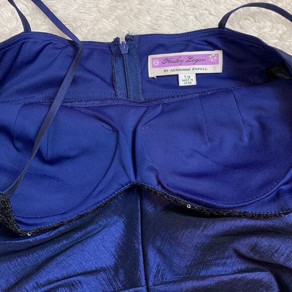 Hailey Logan Adrianna Papell sequin bodice rouched party dress, size 7 or 8 - Picture 7 of 9